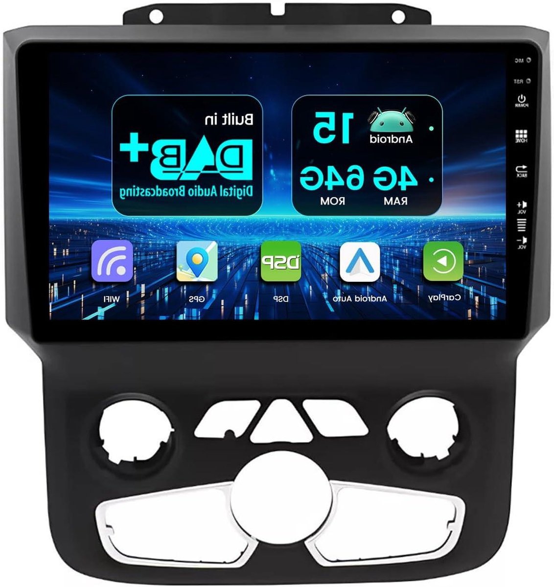 Autoradio Android - Navigatie Systeem - Auto Entertainment - Geïntegreerde DAB+ Wifi - 9 inch IPS - Zwart