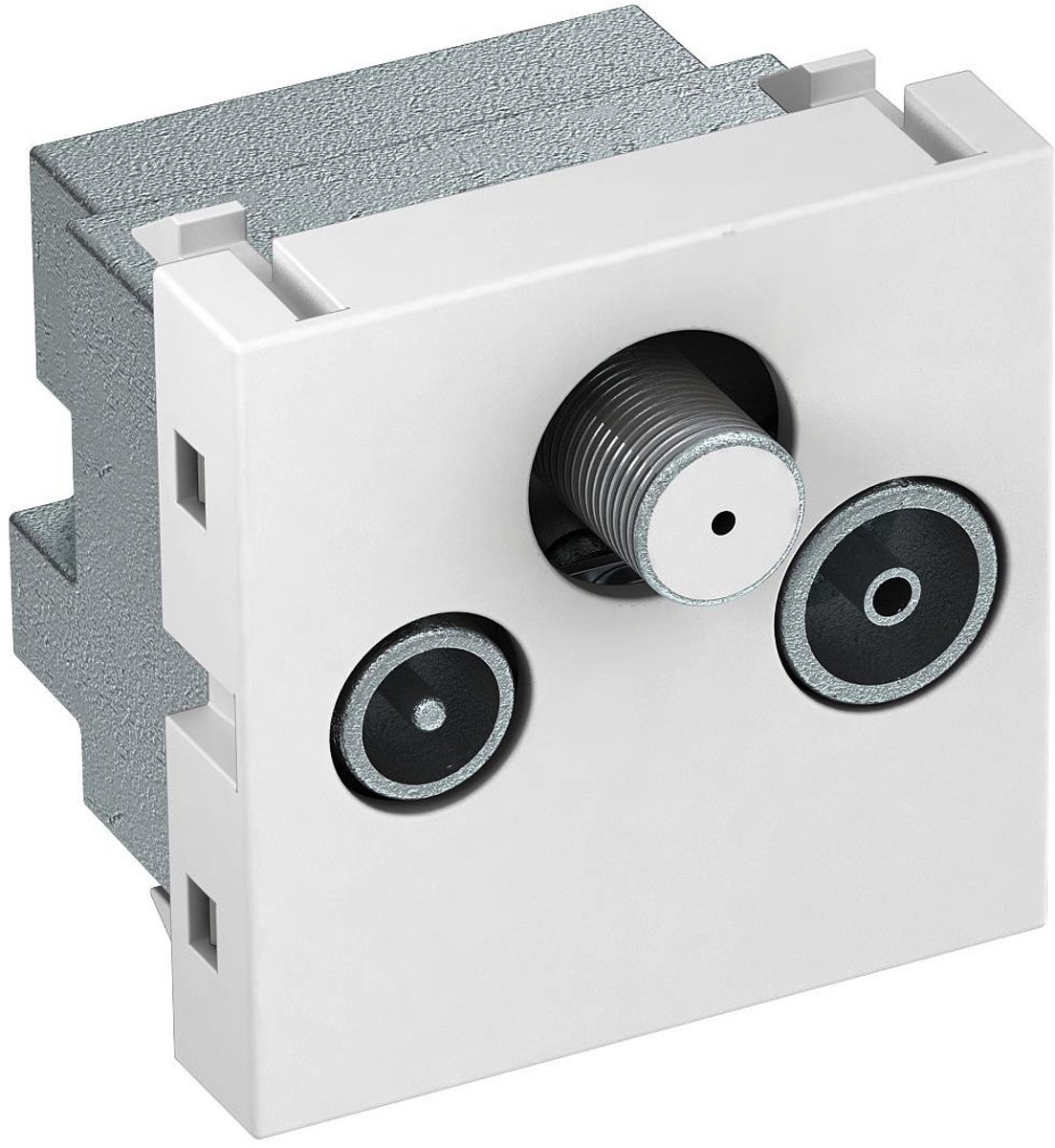 OBO Bettermann Antennestopcontact Stichdose, Radio - TV - SAT 45x45mm polycarbonaat zuiver wit RAL 9010, 6105282