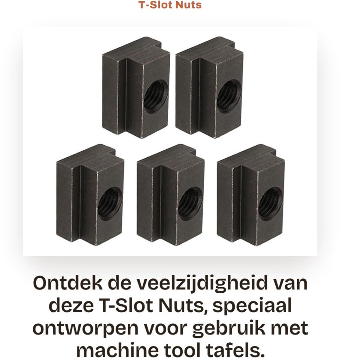 Dailygoods- T-slot Moeren 5 Stuks - Zwarte Oxide Afwerking - Geschikt voor Machine Tool Tafels - Verstevigd - Eenvoudig te Gebruiken - Hoogwaardige Kwaliteit