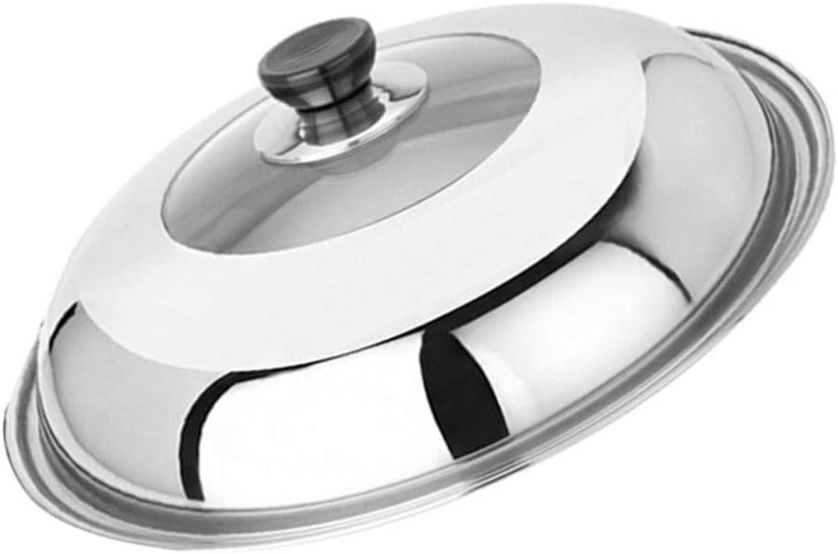 Pan Deksel Kookpan Deksel Koken en Bakken Zichtbaar Glas 26 cm Zilver