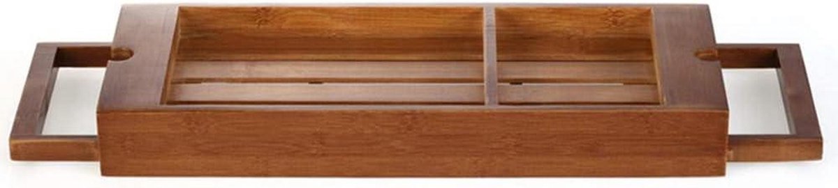 Badkuip Plank - Bad Accessoire - Ontspannen in Bad - Verstelbaar Bamboe - 50-82.5 cm - Natuurlijk Hout