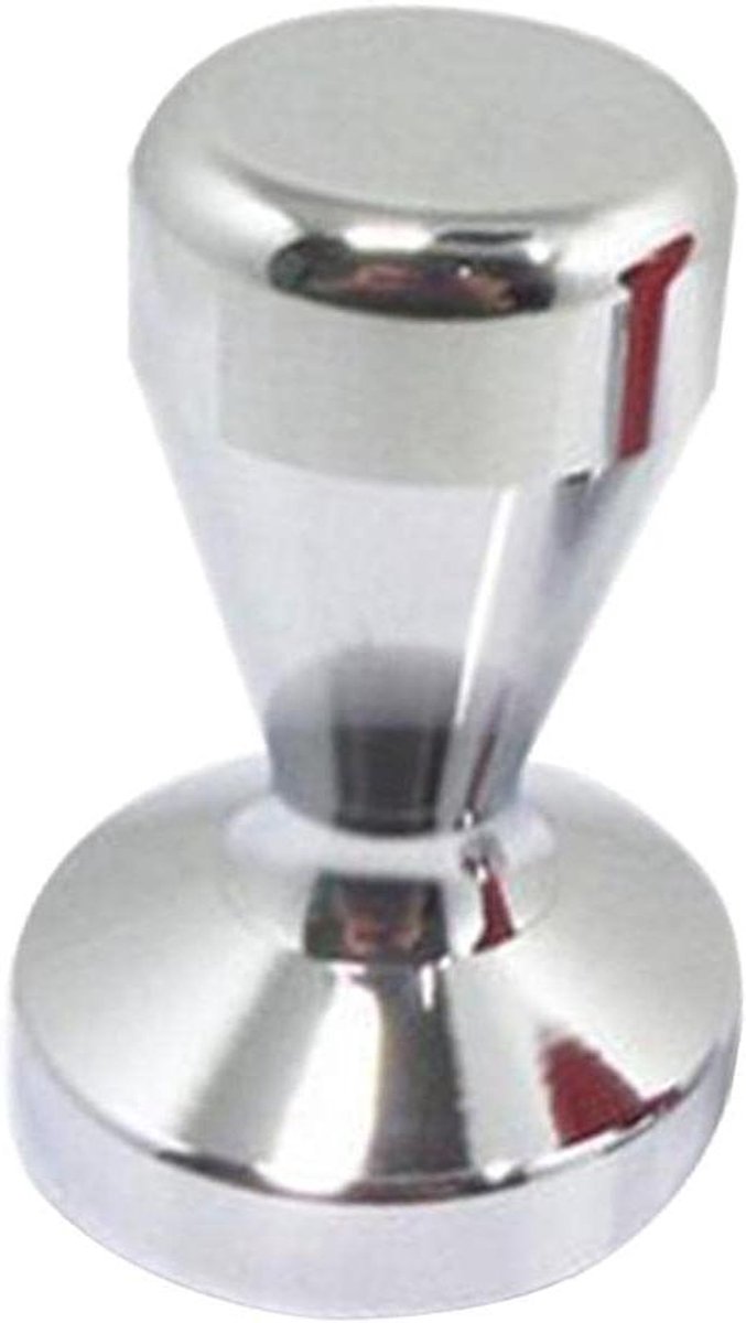 Espresso Koffie Stamper - Barista Tamper - Koffie Bereiden - Platte Roestvrij Stalen Basis - 57.5 mm - Zilverkleurig