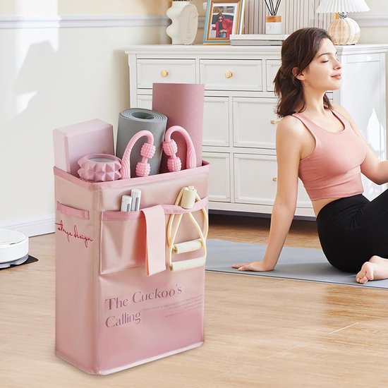 Yoga Opslag Organizer - Fitness Rek - Sportspullen Opbergen - Ruime Capaciteit - 25.4 x 11.2 x 11.2 cm - Roze — afbeelding 5
