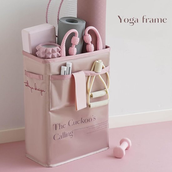 Yoga Opslag Organizer - Fitness Rek - Sportspullen Opbergen - Ruime Capaciteit - 25.4 x 11.2 x 11.2 cm - Roze — afbeelding 3