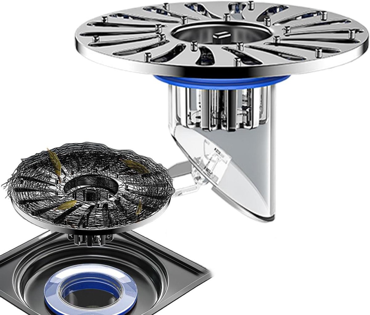 Badkamer Afvoer - Vloerafvoer Plug - Geuren Blokkeren - Automatisch Sluitmechanisme - 32-43mm Diameter - Zilver