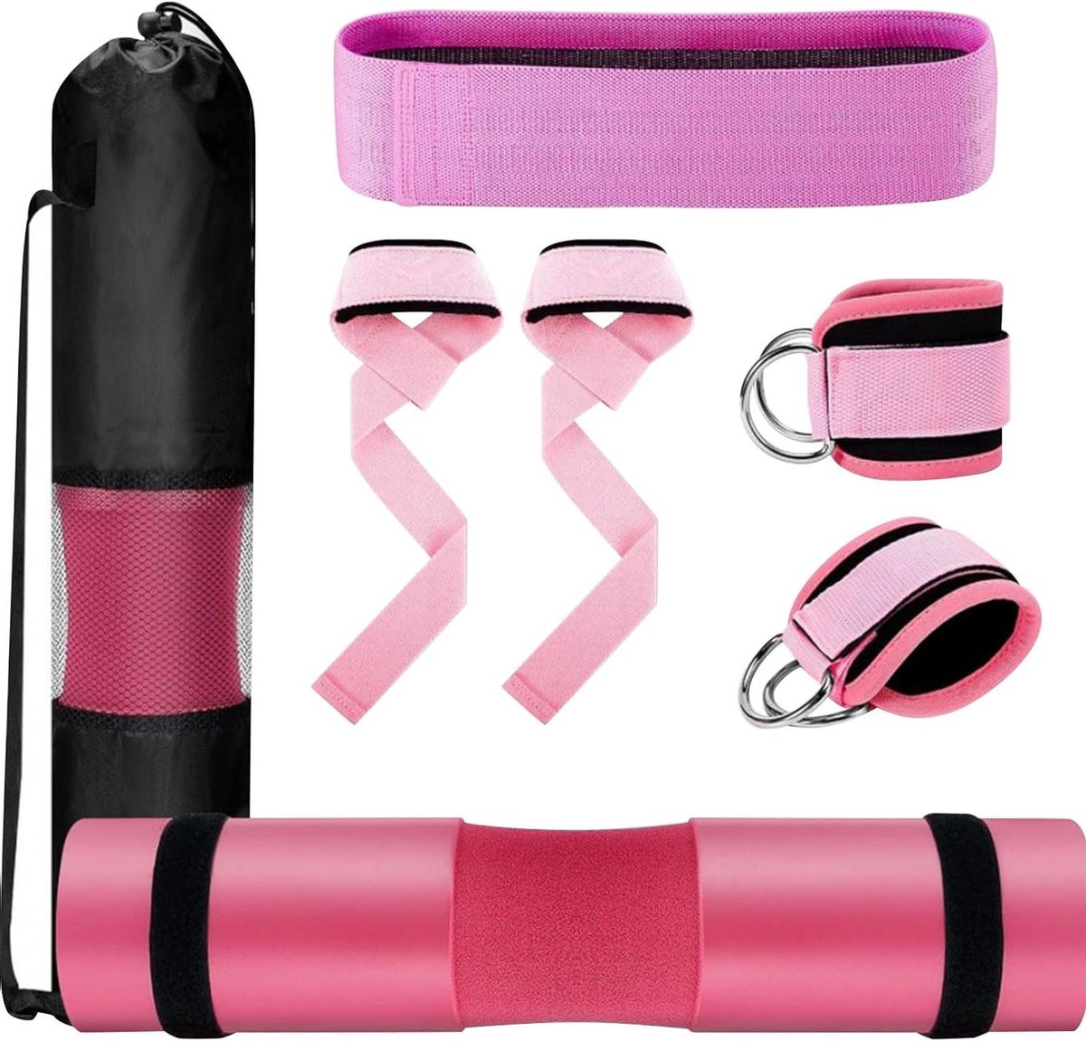 Fitness Accessoires Set - Sport Set - Kracht Training - Ergonomisch Antislip Ontwerp - 46 x 10 cm - Zwart