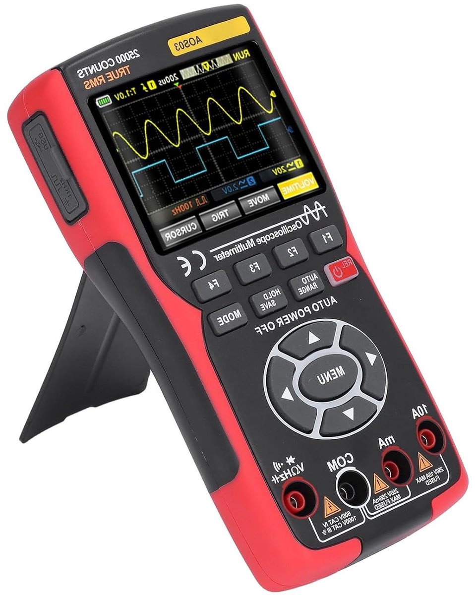 Handmeetapparaat - Tester Multimeter - Elektronica Meten - 3-in-1 Functionaliteit - 50 MHz Bandbreedte - Zwart