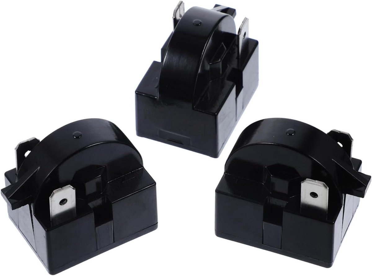 Koelkast Starter Set - Relais Onderdelen - Apparaten Repareren - Duurzaam ABS Materiaal - 2.9 x 2.8 cm - Zwart