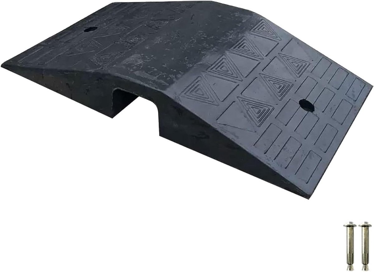 Rubberen Drempelplaat, 70x40cm Rolstoel Drempelplaat voor Voertuigen, Geschikt voor Deuropeningen, Draagvermogen 5 Ton, voor Auto's, Motoren en Apparatuur