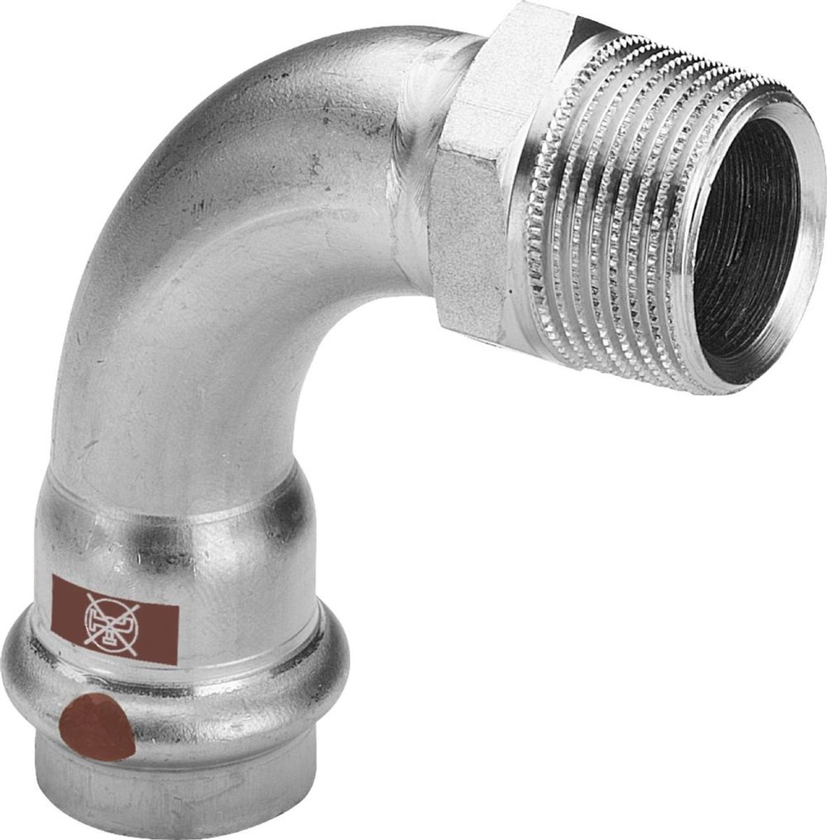 Viega Temponox-overgangsbocht 90 graden, d 15mm, R 1/2 roestvast staal Model 1714, 812409
