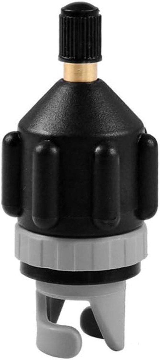Luchtklep Adapter - Pomp Connector - Boot Opblazen - Lekvrij Ontwerp - 6 x 6 x 3 cm - Zwart