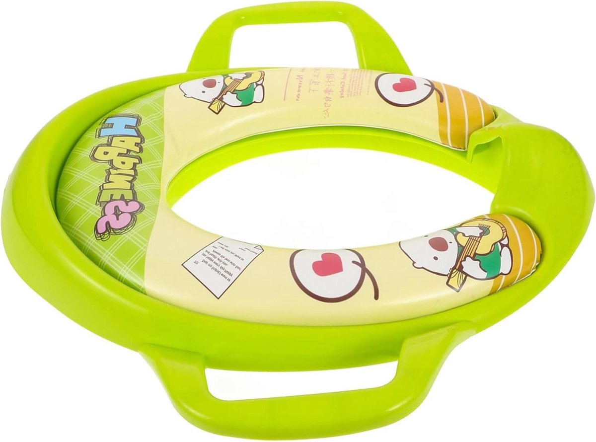 Kinder Toiletbril - Zindelijkheidstraining Stoel - Hygiënisch Leren - Opklapbaar en Draagbaar - 39.5x34x4 cm - Groen