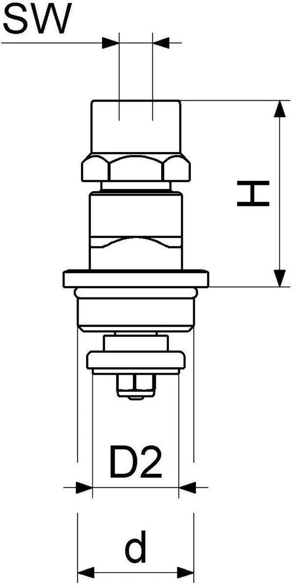 Schlösser Armaturen JS Steeksleutel-bovenstuk, DN15, 1/2'', gepolijst verchroomd, 0018061550001