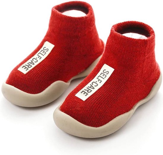 Babysokken Gebreid - Kindersokken Warm - Dagelijks Gebruik - Antislip Zolen - One Size - Rood — afbeelding 2