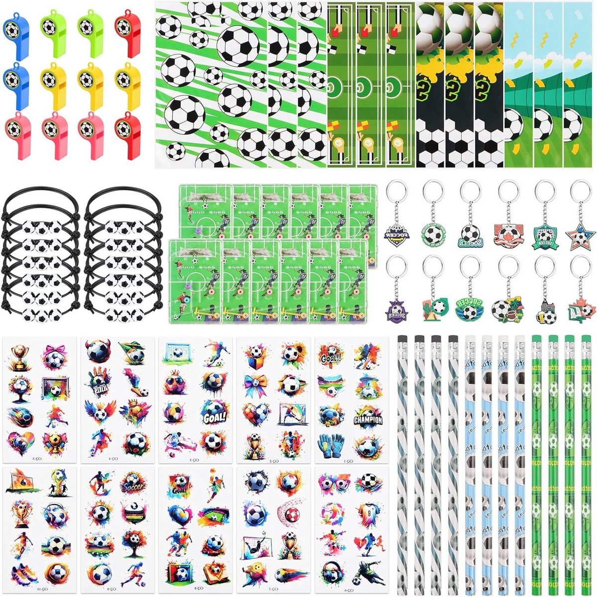 Voetbal Cadeauset - Feestpakket Kinderen - Verjaardagsfeest Vullen - 94 Delige Inhoud - 12 Kinderen - Multicolor