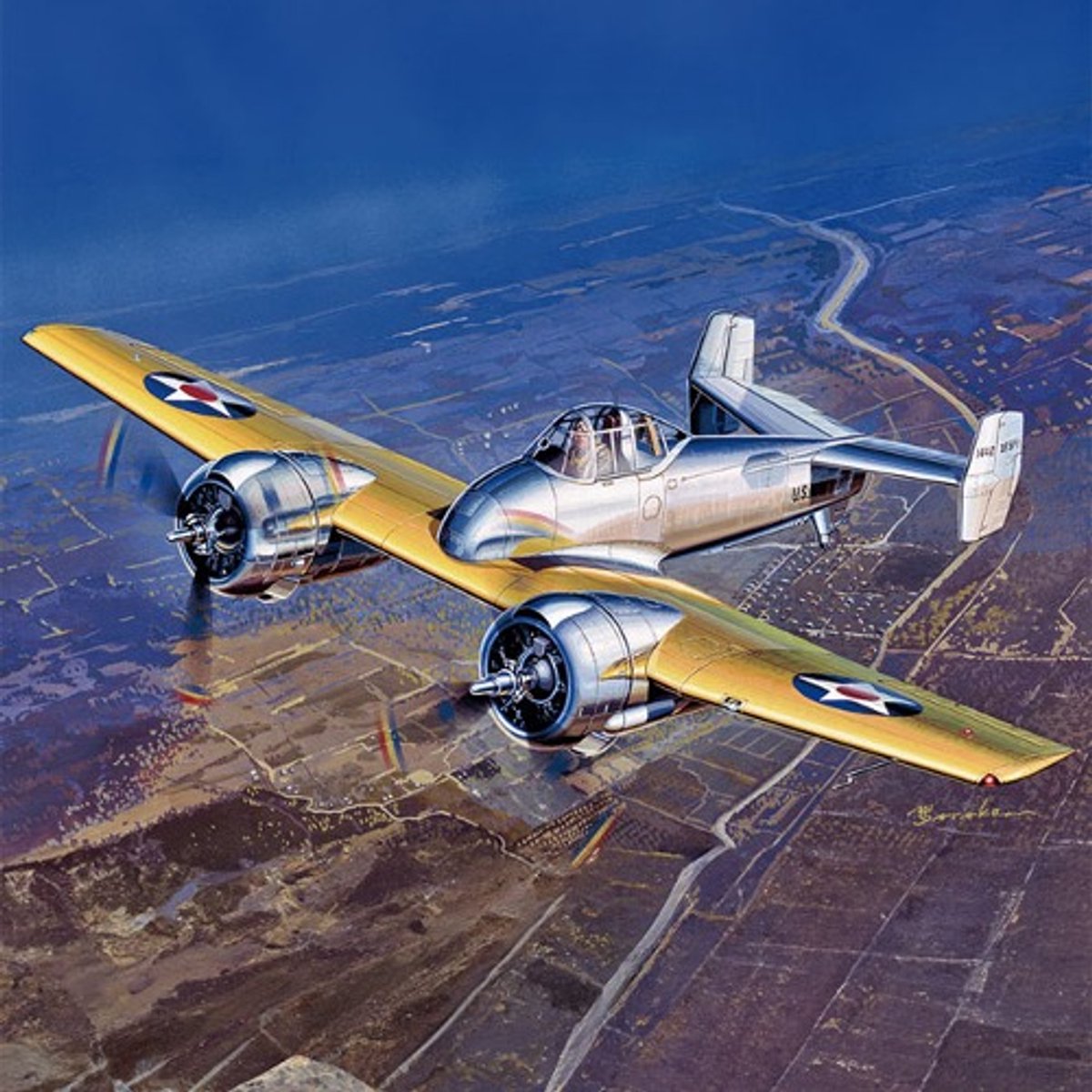 Academy Modelbouwpakket Ruimtevaart - 12363 Grumman XF5F-1 Skyrocket - Amerikaans Propellervliegtuig Plastic - 1:48 - Modelbouw