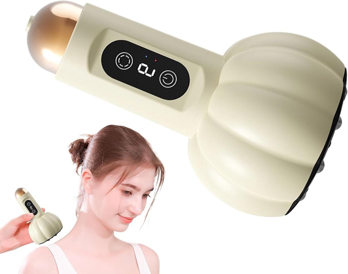 Elektrische Cupping - Smart Massager - Spierontspanning Herstel - Verstelbare Zuigkracht - 14.5 x 8.5cm - Beige