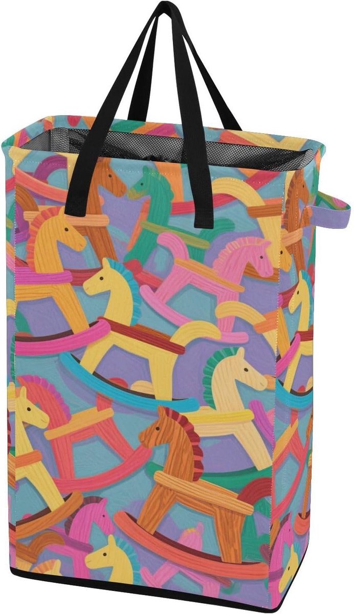 Wasmand met Handvatten Kledingmand Opvouwbaar Vuile Kleding Opbergen Vrijstaand Ontwerp 48 Liter Capaciteit Kleurrijk Cartoon