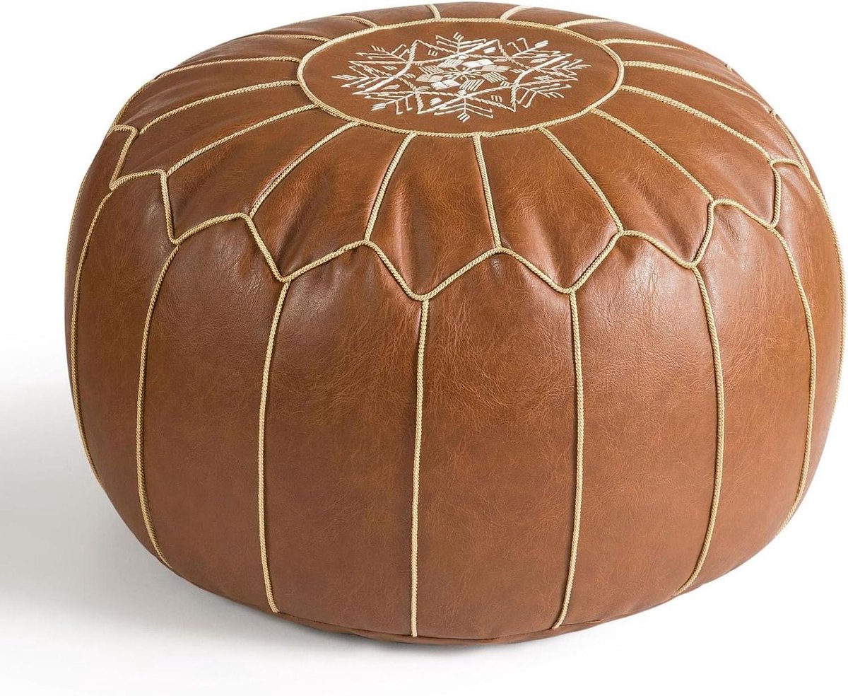 Decor Poef - Voetsteun Zitting - Ontspanning Thuis - Handgemaakt Leer - 50x25 cm - A