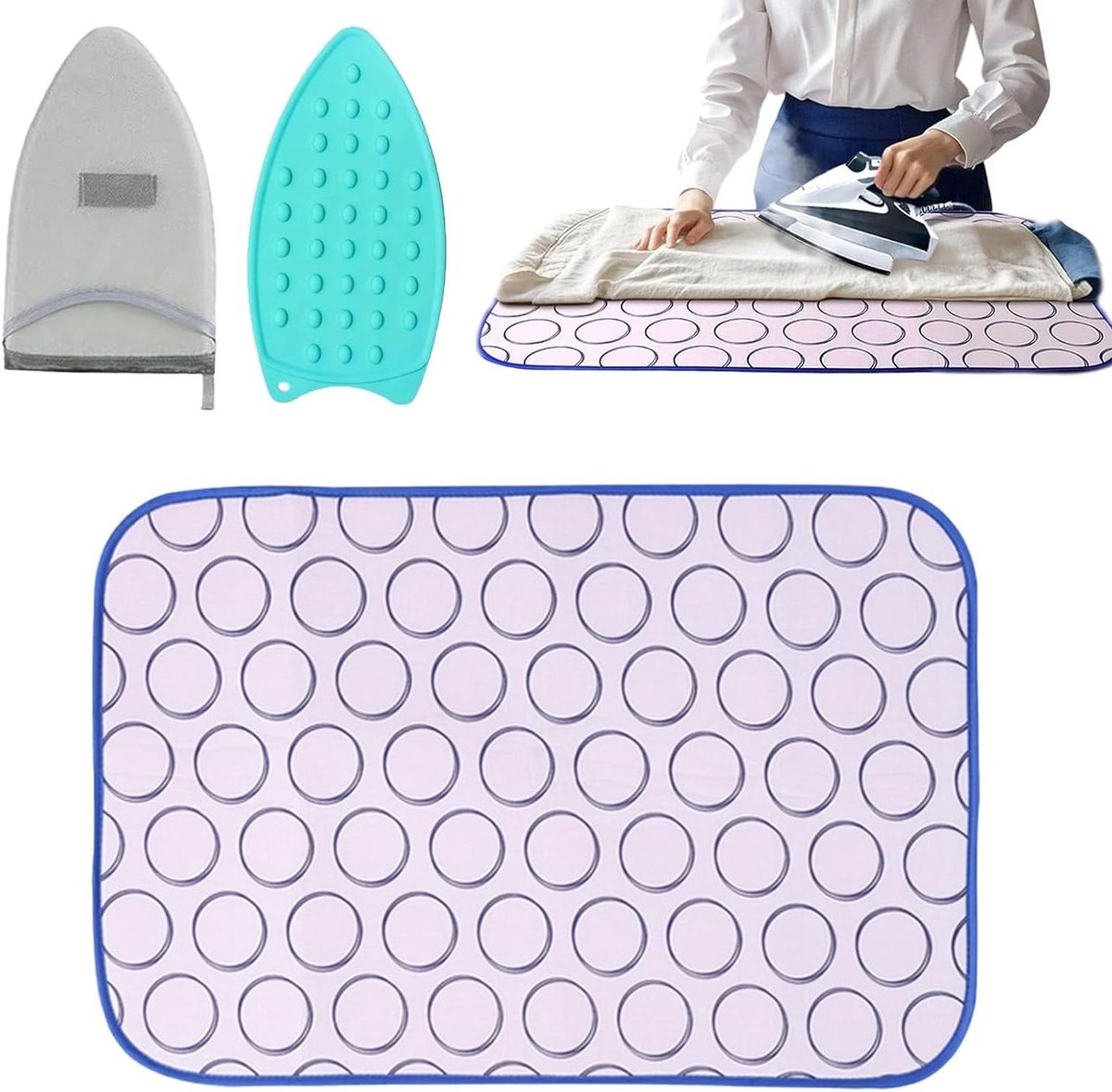 Strijkmat - Strijkplank Tafel - Kleding Verzorgen - Hittebestendig Composiet - 60 x 80 cm - Grijs
