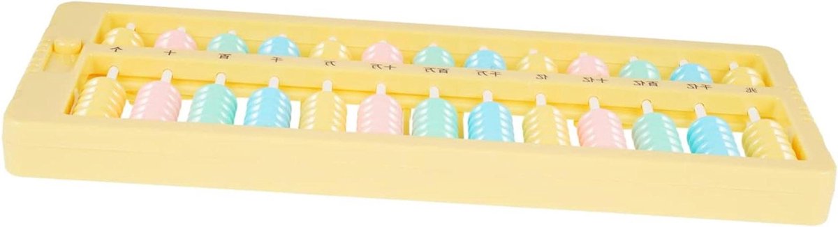 Telraam - Rekenmachine Speelgoed - Wiskunde Leren - 13 Kolomstaven - 24.5 x 10 cm - Geel