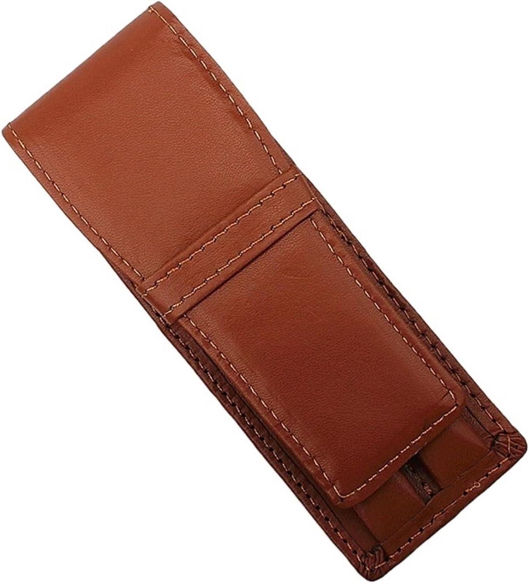 Pennenetui Kunstleer - Etui Vulpen - Bureau Organisatie - Twee Vakken - One Size - Violet