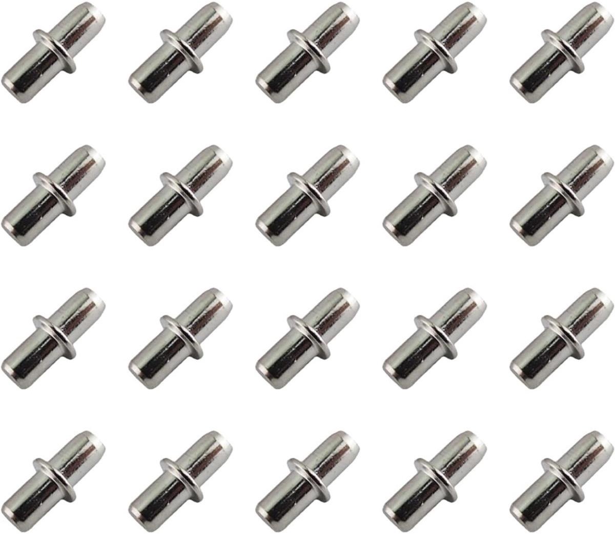 GELLDG Plankdragers - Legbodemsteunen - Vernikkeld Zinklegering - Roestvrij En Duurzaam - 20 Stuks - Voor Gaten Van 5 Mm - Geschikt Voor Kast En Meubels - Zilverkleur