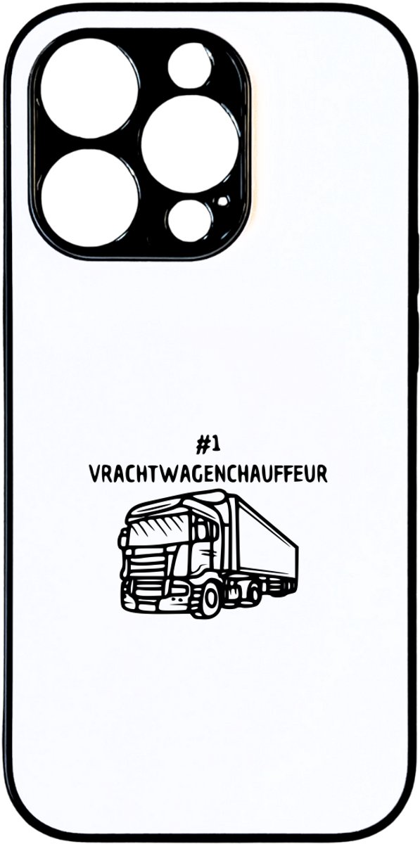 Hacebo® - Nummer 1 vrachtwagenchauffeur telefoonhoesje - cadeau vrachtwagenchauffeur - telefoonhoesjes - leuk cadeau voor je vrachtwagenchauffeur om te geven - verjaardag vrachtwagenchauffeur - hoesje geschikt voor iPhone 14 Pro