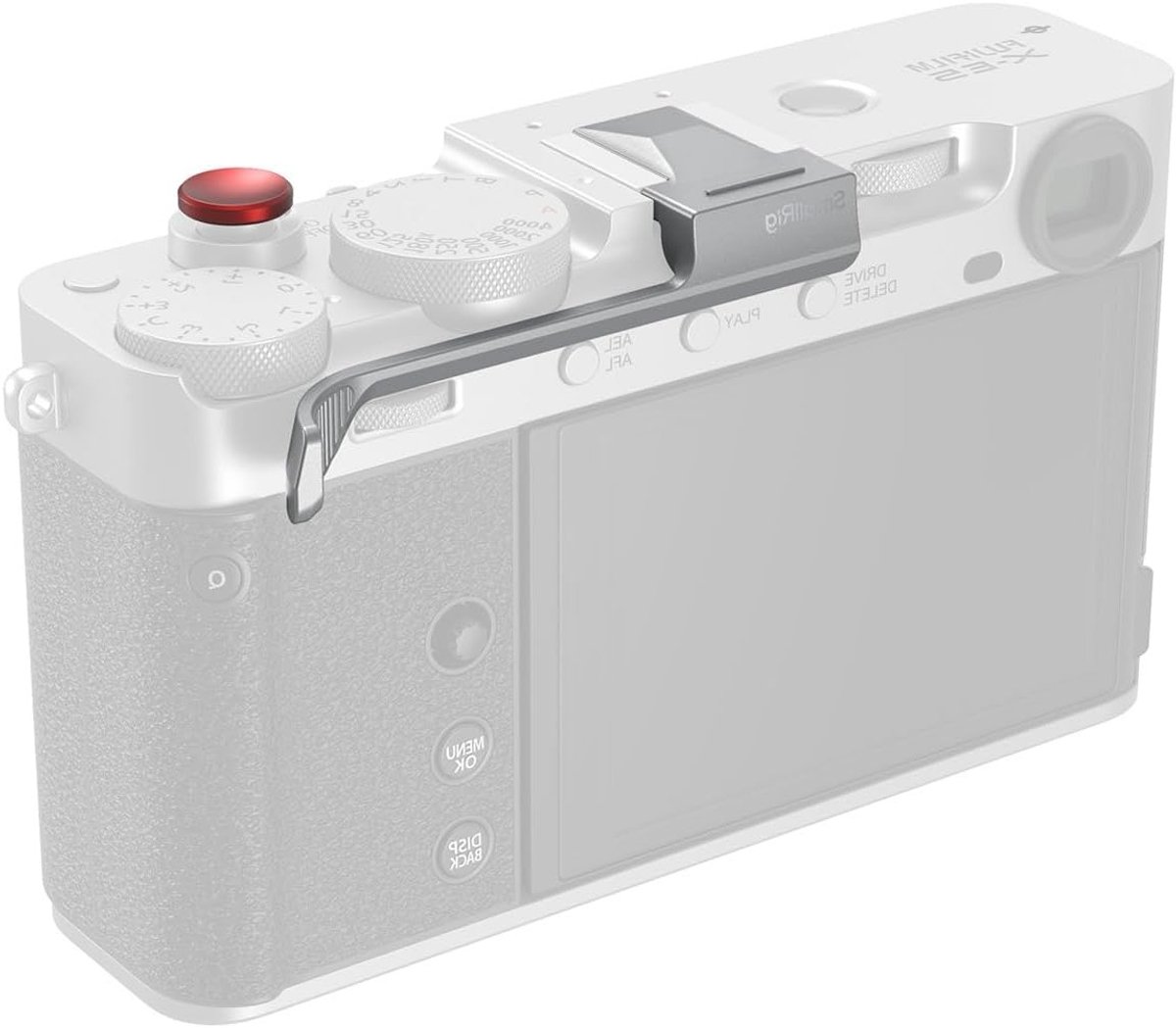 Thumb Grip met Hot Shoe Protector voor FUJIFILM X-E5 - Ideaal voor Fotografie en Videografie, Zilverkleurig, Compact en Lichtgewicht