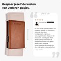 Portefeuille marron avec protection RFID. Une main tient le portefeuille. Avis de Thomas Jansen.