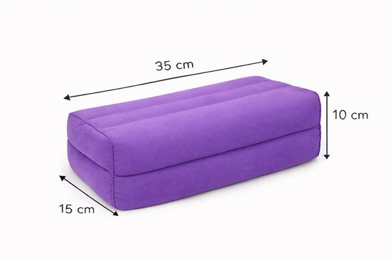 Yoga blok - Traditionele Thaise Kapok Yoga Ondersteuning Blok Kussen - Meditatie Kussen rechthoek - 35x15x10cm - paars van AYAQIQUE — afbeelding 4