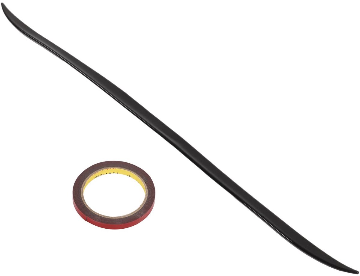 Allecto - Universele Rubber Kofferbak Spoiler - Dubbelzijdige Lijm - 120x4cm - Verbeter aerodynamica - Aanpassing voor auto - Glanzend zwart - Perf...