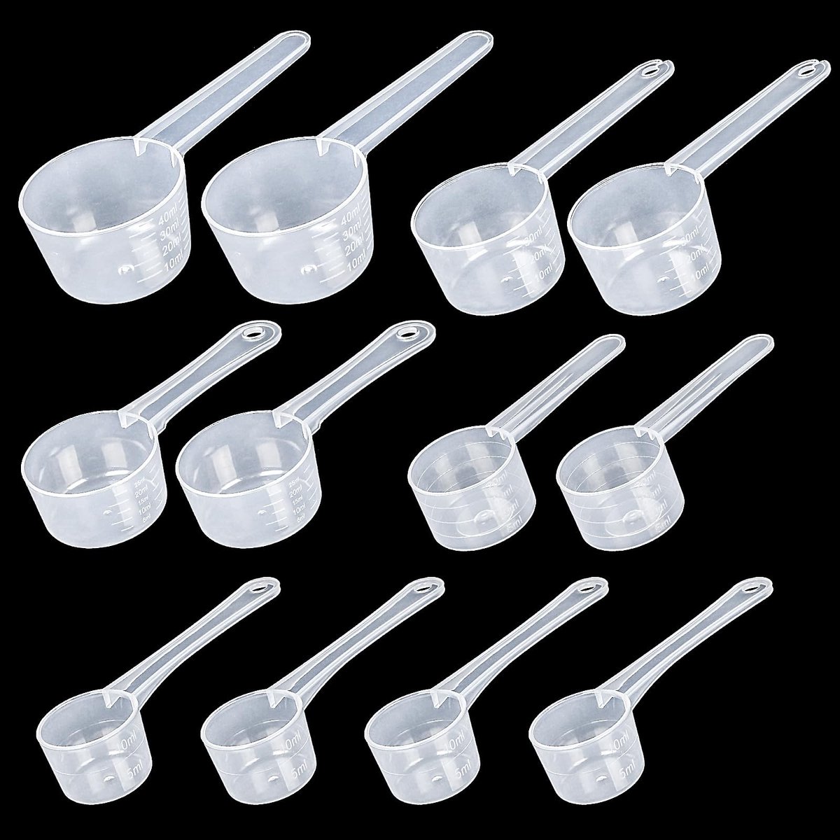 NTHProducts - Maatlepels - 12 stuks - Herbruikbaar - Plastic - Voor koken en bakken - Doseringslepels - Transparant met schaalverdeling