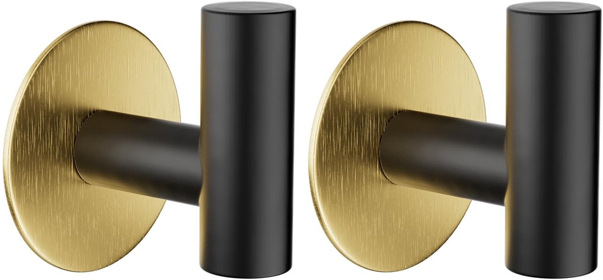 NTHProducts - Badkamer Haak - Towel Hook - Sterk en Waterproof - Zwart - Kledinghaak - Ideaal voor Badkamer en Hotel - Geen Boren Nodig