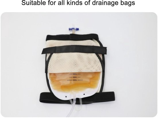 Urine Drainage Bag Holder - Catheter Leg Bag Holder met Elastische Band - Ademend Gaas - Grote Capaciteit - Katheter Bag Holder voor Nephrostomy en Ostomy van Merkloos	 — afbeelding 3