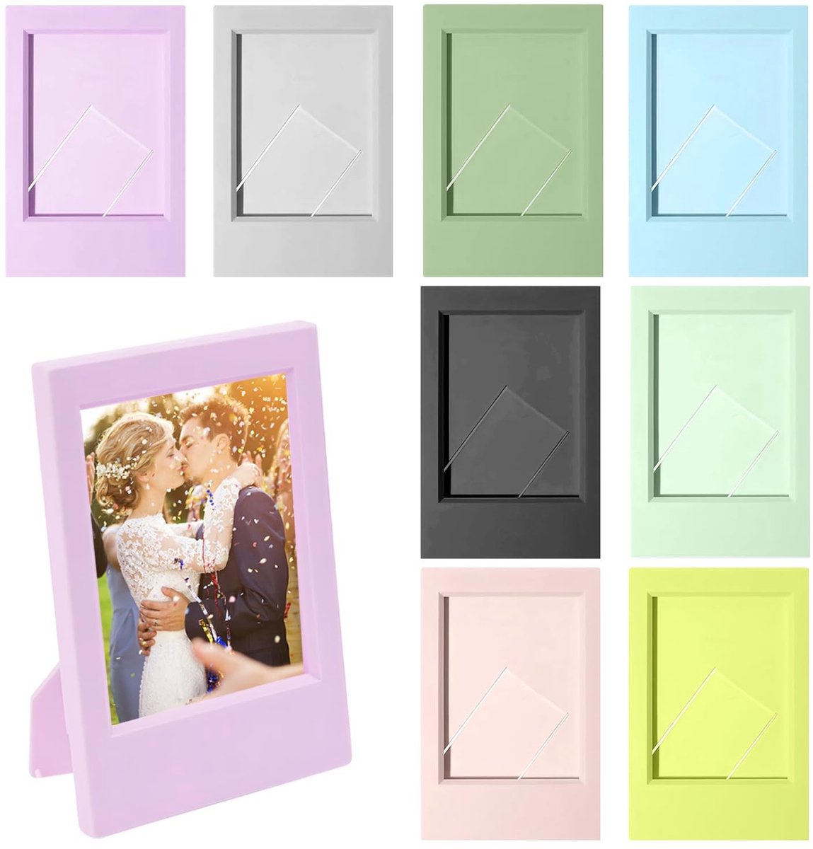 Allecto - Mini Photo Frames - Mini Polaroid Fotolijsten - Vivid Colors - 7 Stuks - Voor Instant Film - Perfect voor Herinneringen