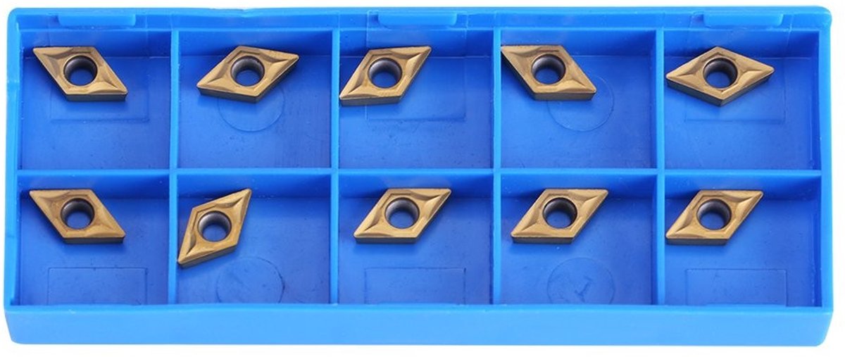 Allecto - 10 Stuks Carbide Wisselplaten - Draaibank Inzetstukken - Hoogwaardige kwaliteit - Hardmetalen inserts - Inclusief opbergetui
