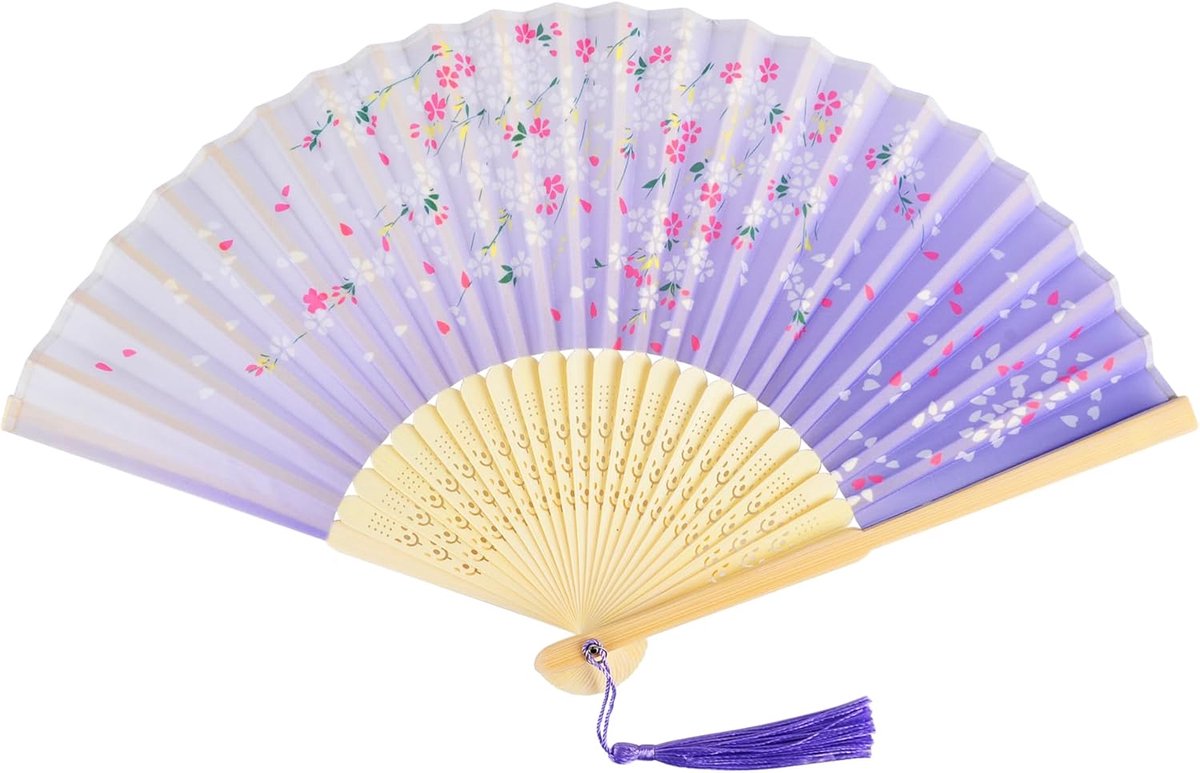 Handwaaier - Spaanse Handwaaier - Verkoeling Waaiers voor Zomerse Themperatuur - Waaier Festival - Chinese Waaier - Festival Waaier - Verkoelend - Handventilator - Tegen Opvliegers - 1 Stuk - Paars - van Imperatoris