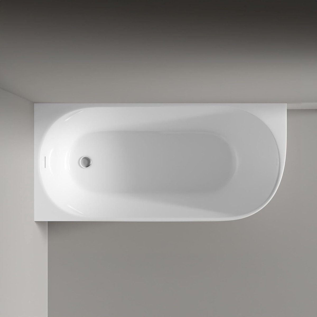 Hoekbad Nora Corner 170 x 80 x 58 cm Inbouw Links – Luxe Acryl Badkuip met Dubbelwandige Isolatie, 195L Ligbad in Glanzend Wit, Ruimtebesparend Bad met Rugsteun – Vermissen