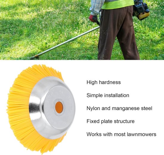 Nylon Wielborstel - Onkruidborstel Grastrimmer - Gazon Onderhoud - Robuuste Staalconstructie - 20cm Diameter van Merkloos	 — afbeelding 5