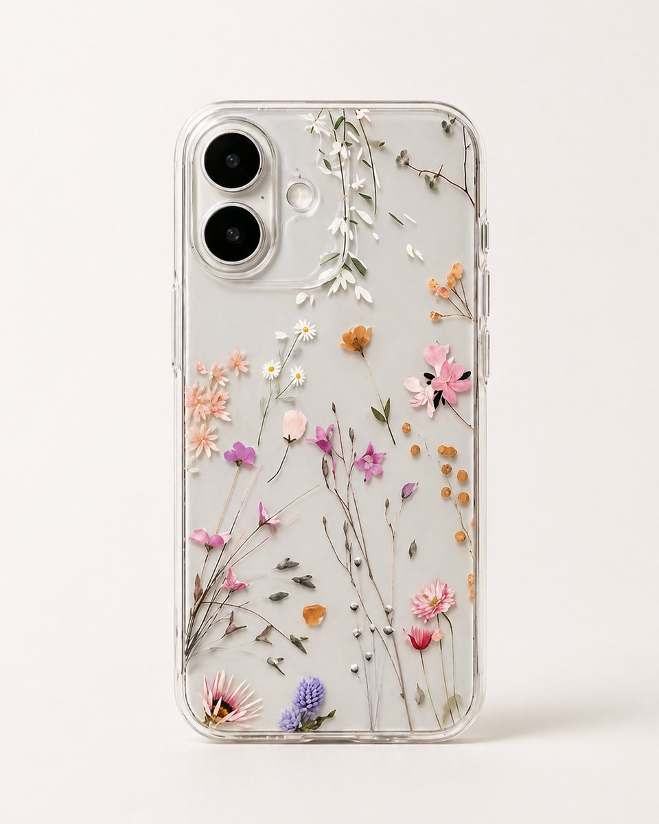 Vrolijk telefoonhoesje met bloemetjes voor Iphone 16