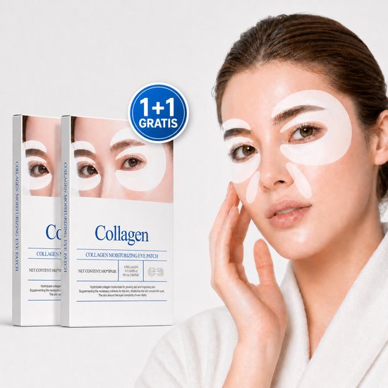 Bio Collageen Oogpatches 1+1 GRATIS – 10 Paar – Oogmasker tegen Wallen, Donkere Kringen & Rimpels – Hyaluronzuur & Vitamine E – Korean Skincare Eye Patches​​​​​​​​​​​​​​​​