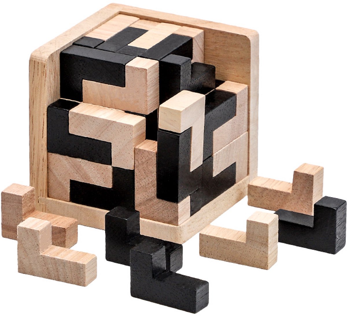 OLOEY Houten puzzels, hersenkrakers-3D-logische puzzels-intellectuele puzzel met demontage en montage-cadeau voor volwassenen-feestjes (kubus)