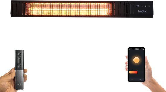 Heatix SMART Terrasverwarmer Elektrisch - Heater Terrasverwarmer - Infrarood - Hangend - 2500W - App - 9 standen