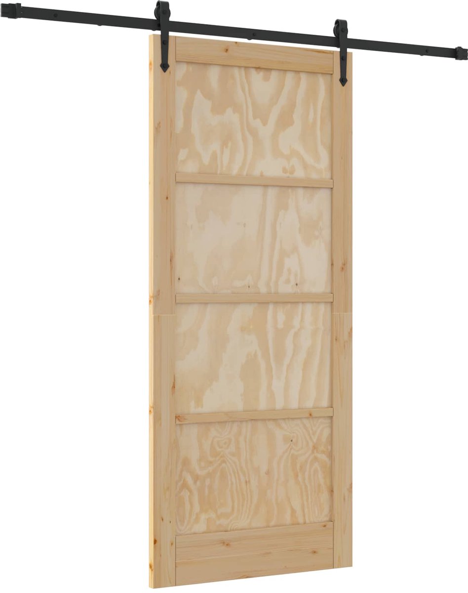 vidaXL - Schuifdeur - ORKDAL - Naturel - en - Zwart - 86 - x - 198,5 - cm