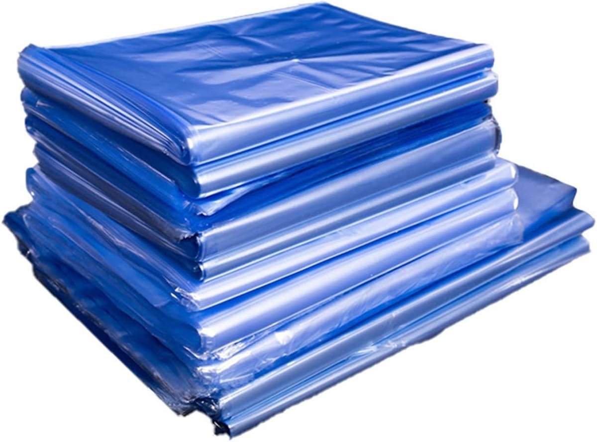 PVC Krimpfolie Zakjes 40cm x 60cm voor Verpakking van Cadeaus en Handgemaakte DIY Projecten - Lichtblauw - 100 Stuks - Perfect voor Creatieve Klussen en Bescherming