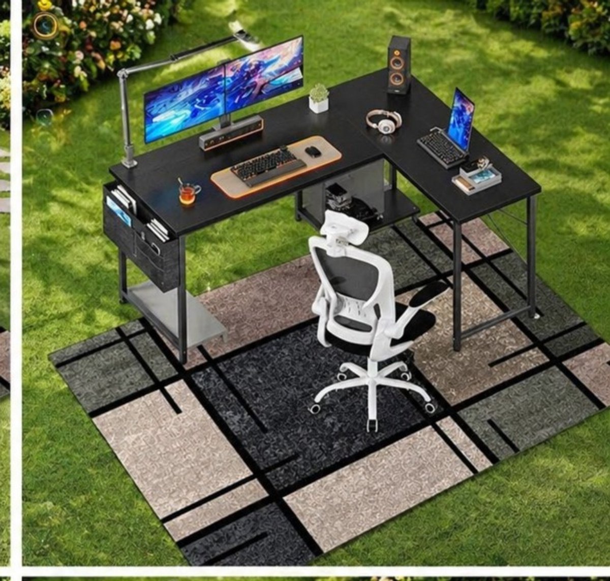 Bureaustoelmat 140 x 180 cm – Antislip Gaming & Office Stoelonderlegger voor Harde Vloeren & Tapijt – Krasbestendige Vloerbeschermingsmat met Geluidsdemping & Soepele Mobiliteit – Vermissen