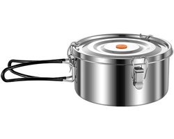 Voedselveilige 304 RVS Lunchbox – Met opvouwbaar handvat – Draagbare picknickdoos voor buiten en kamperen