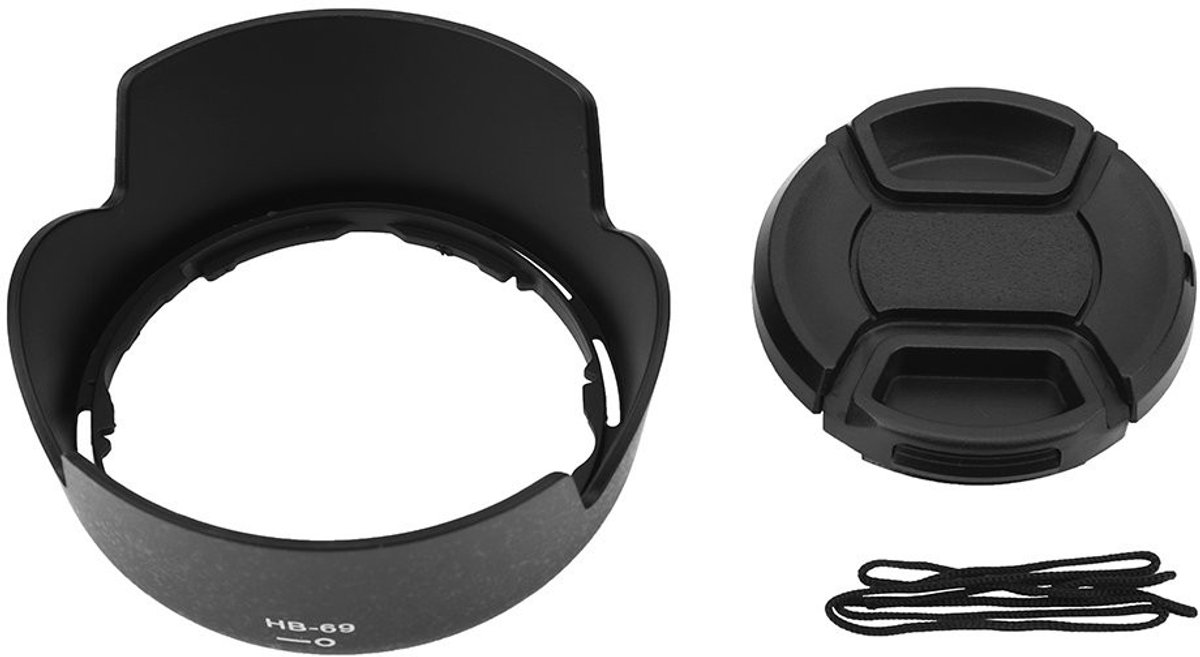 Shopcentral - Lens Hood - Bescherming voor camera - Inclusief lensdop - Voorkomt schade - Geschikt voor AF-S DX 18-55mm - D3200 D3300 D5200 D5300
