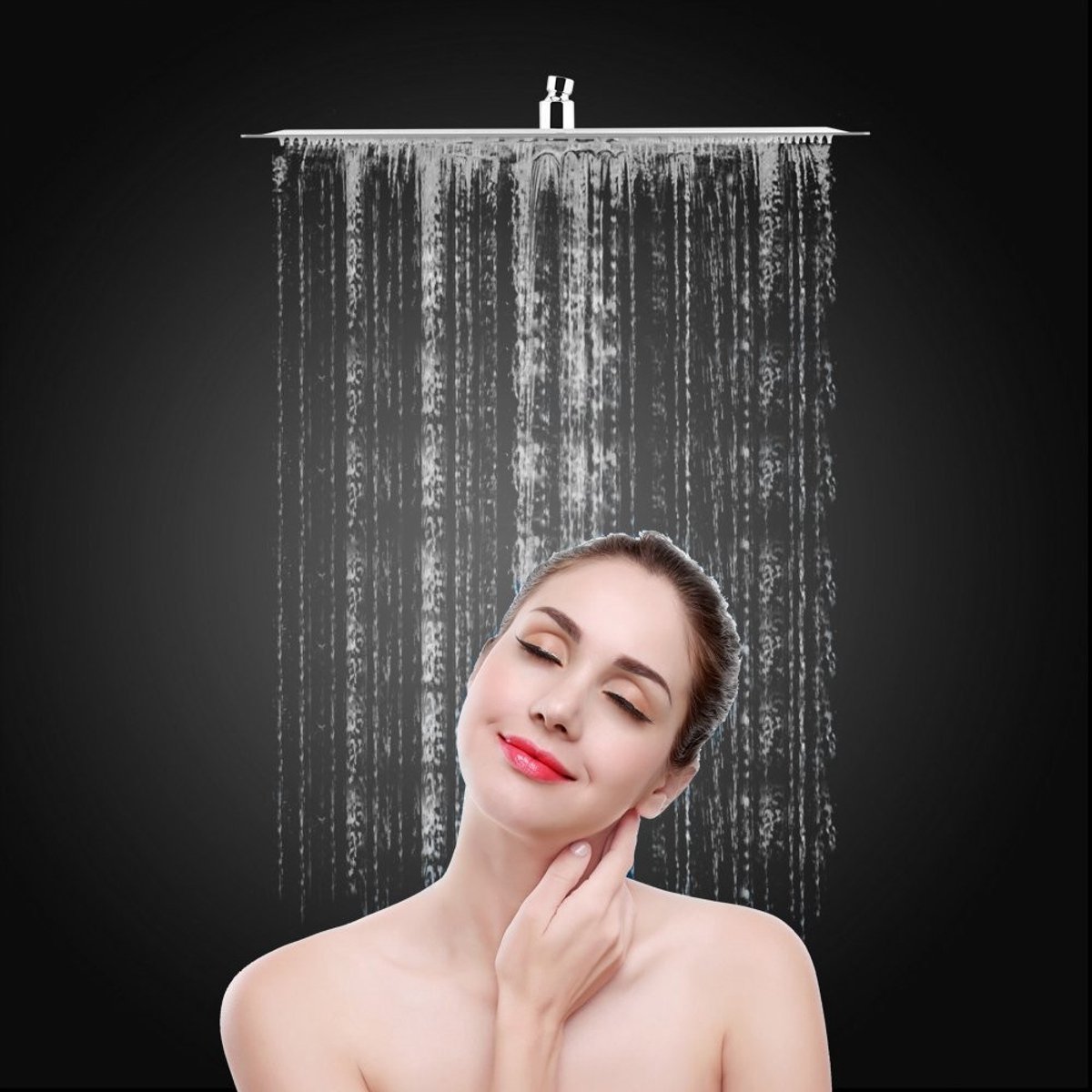 Byshayne - Douchekop - Regen douche - Ultra dun ontwerp - 40x40cm - Hoofddouche - Geschikt voor moderne badkamers - Silver